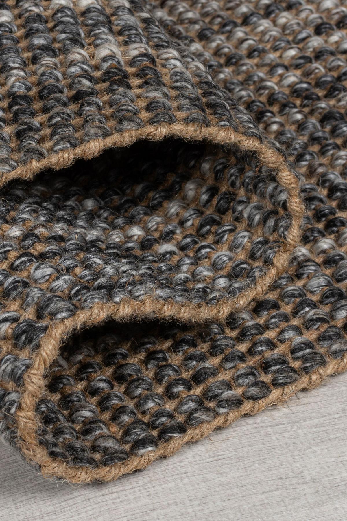 JUTETEPPICH handgewebt WEAVER, einfarbig, Grau, 60 x 230 cm - Grau, Textil (230/60cm) - KADIMA DESIGN