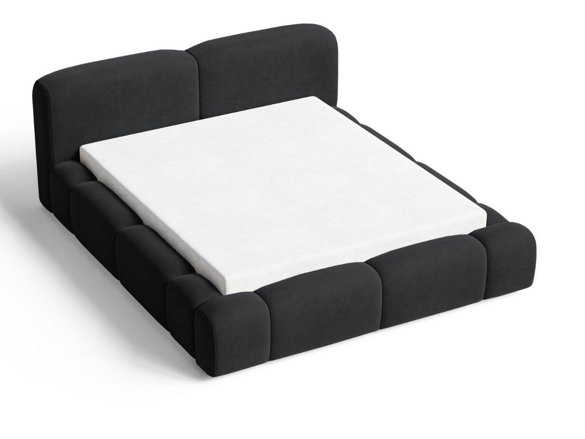 POLSTERBETT Aubi 160x200 Schwarz - Schwarz, Textil (160/200cm) - Graingold