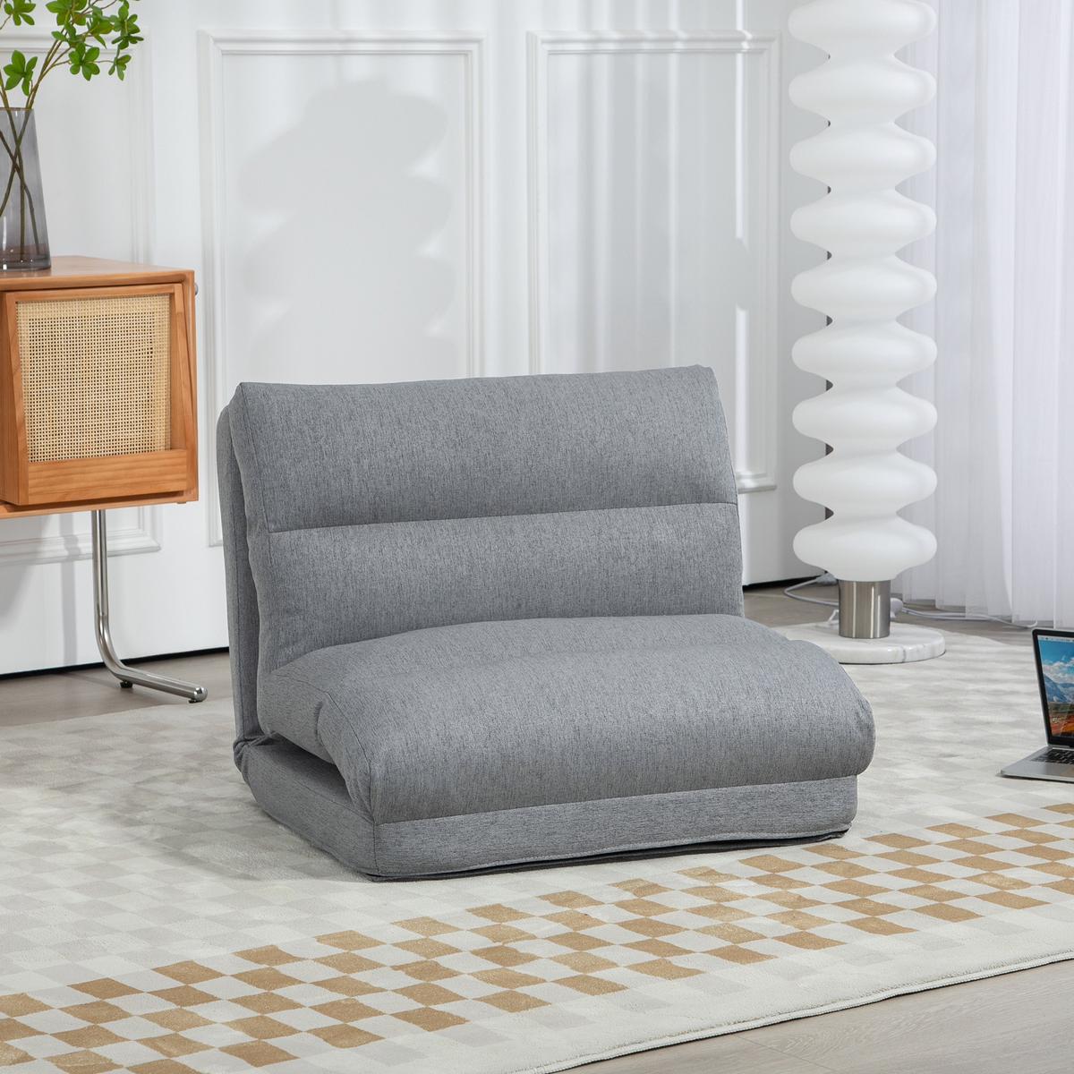 SCHLAFSESSEL Grau - Grau, Textil/Metall (72/56/70cm) - HOMCOM