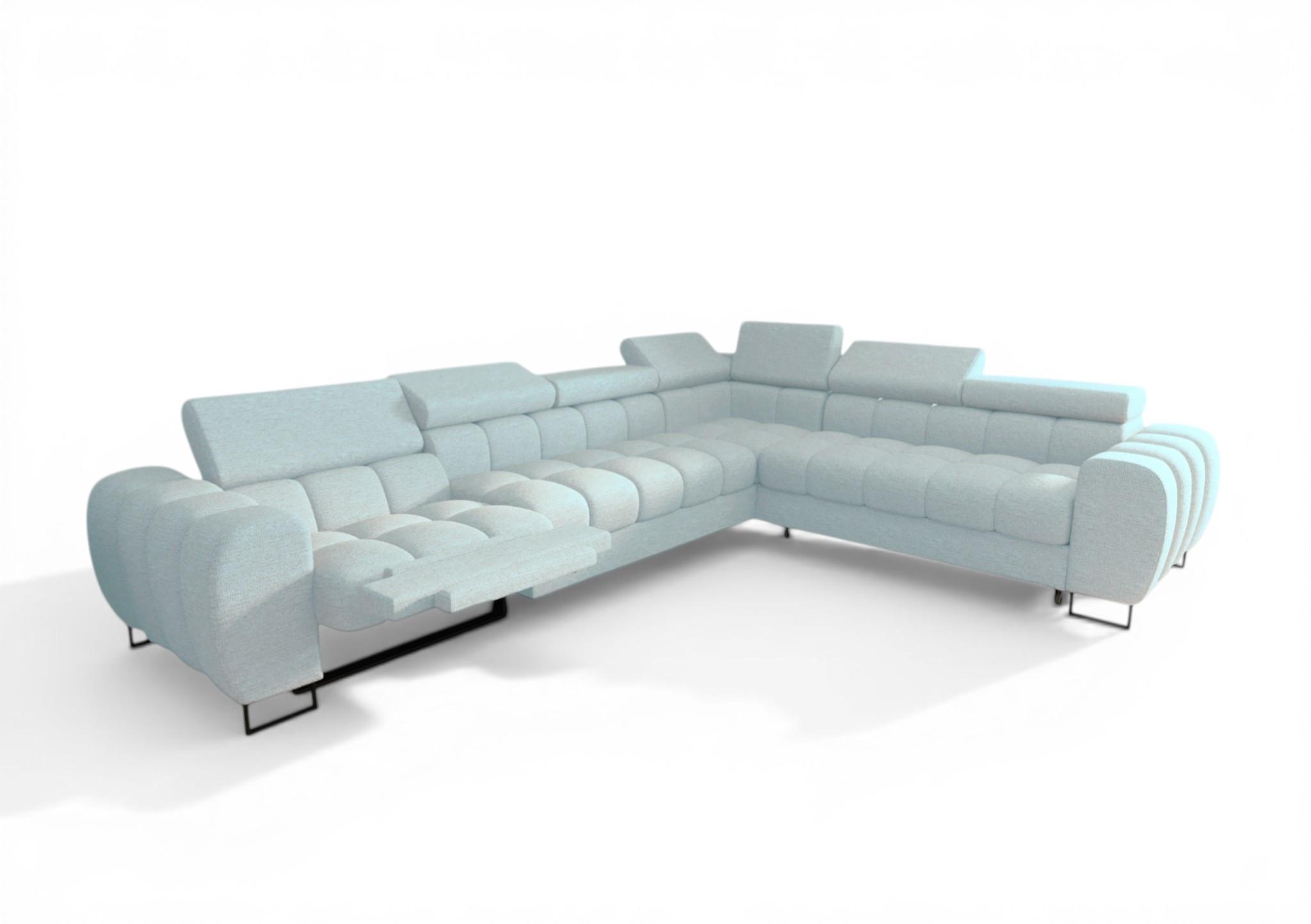 ECKSOFA Bastien Relax - Hellblau, Holzwerkstoff/Textil (330/260cm) - Fun Möbel