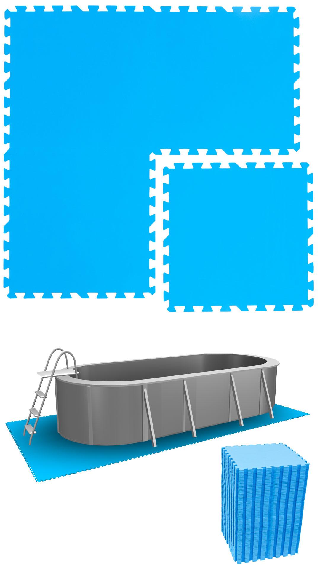 POOLMATTEN 16,8m² 72 EVA Matten 50 cm Blau - Blau, Kunststoff (50/50cm) - Littletom