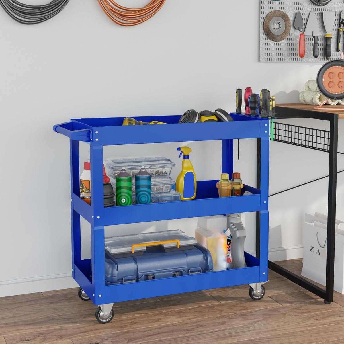 WERKSTATTWAGEN Stahl Blau - Blau, Metall (35.3/76/83cm) - DURHAND