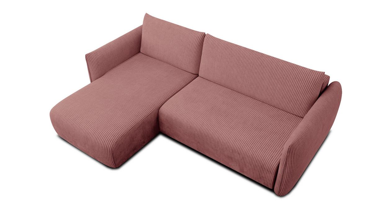 ECKSOFA TAUER 3-Sitzer rechts, altrosa - Altrosa/Schwarz, Holz/Textil (248/173cm) - Wozimo