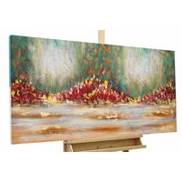 ACRYLBILD HANDGEMALT 120/60 cm - Blau/Rot, Holz/Textil (120/60cm) - KUNSTLOFT