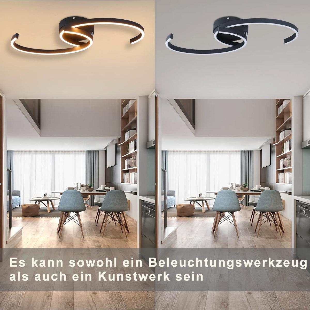 LED-DECKENLEUCHTE Oliver 60/16/9 cm - Schwarz, Metall (60/16/8cm) - ZMH