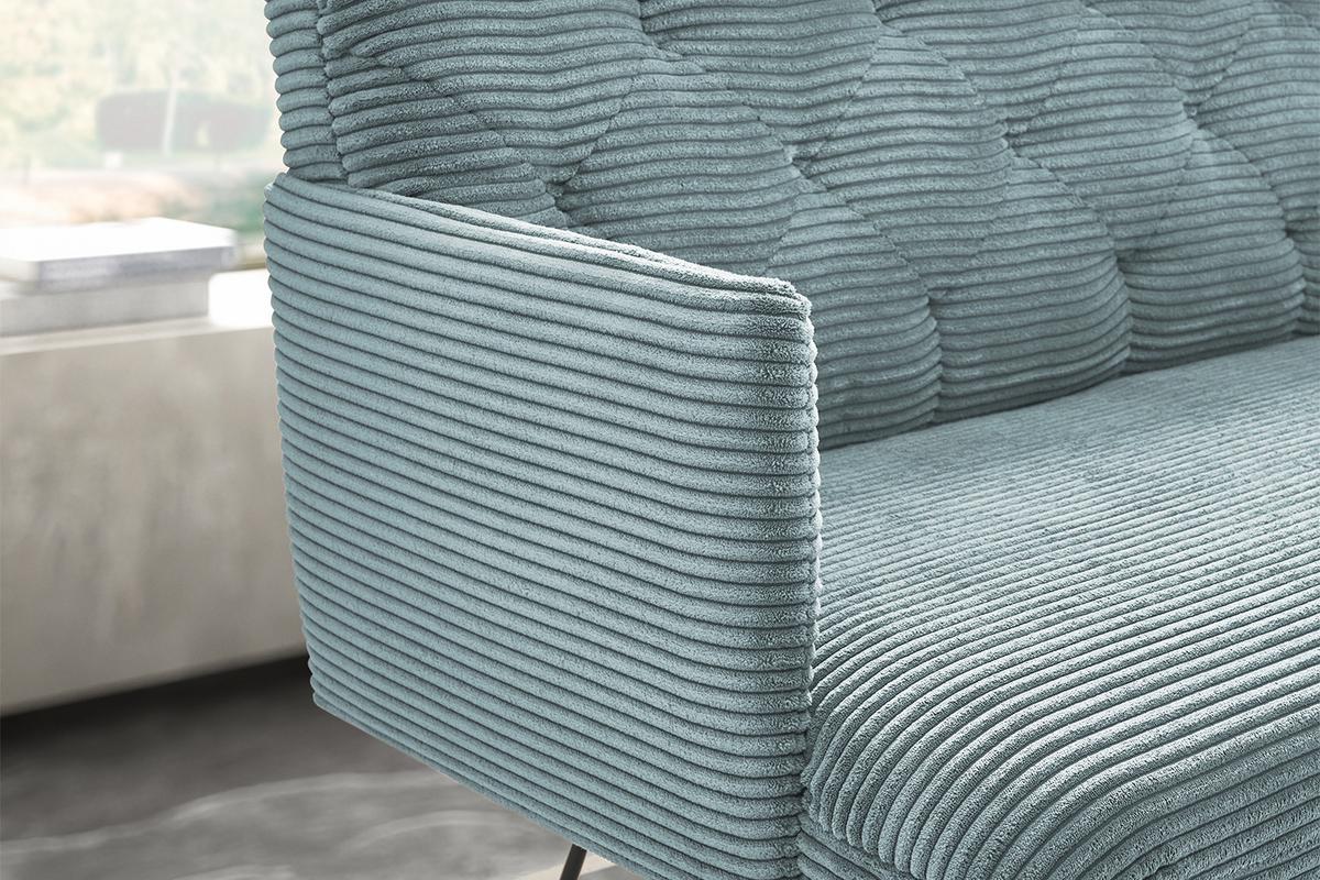 ESSZIMMERBANK CHARME Hellblau Cord - Hellblau, Textil (166/85/69cm) - KAWOLA