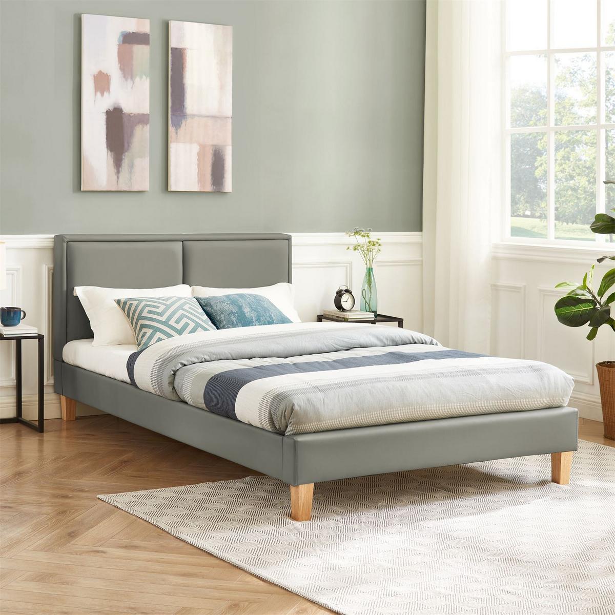 POLSTERBETT CELINE 120x200 cm grau - Grau, Textil (120/200cm) - CARO-Möbel