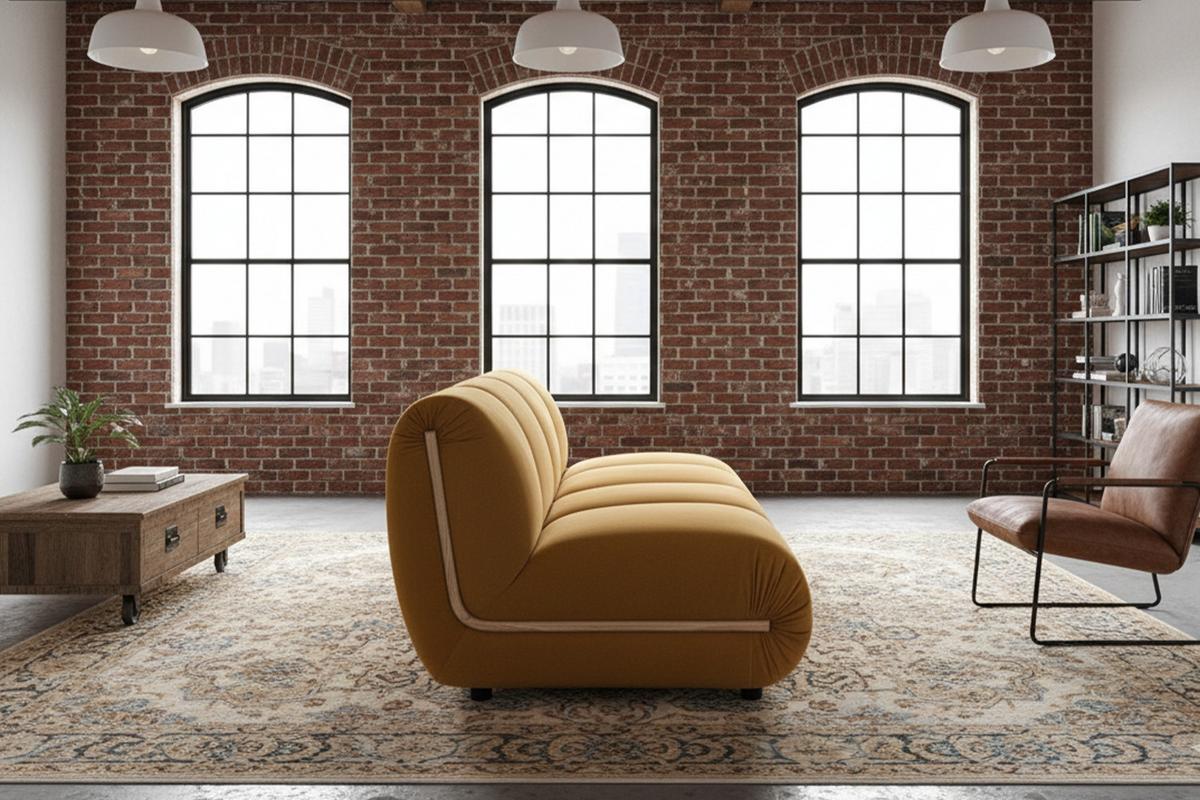 MODULSOFA LAYLA Gelb Velvet - Gelb/Schwarz, Buchenholz/Textil (183/74/99cm) - KAWOLA