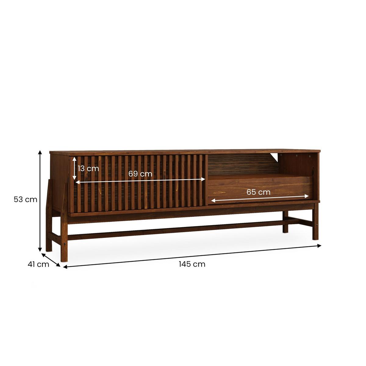 LOWBOARD ADAMO Kastanie - Kastanienfarben, Holz (145/53/41cm) - IDIMEX