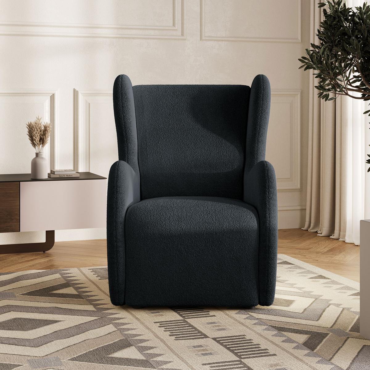 SESSEL MASTI Polstersessel Loungesessel ergonomisch, Schwarz - Schwarz, Holzwerkstoff/Kunststoff (74/100/86cm) - MASSENO