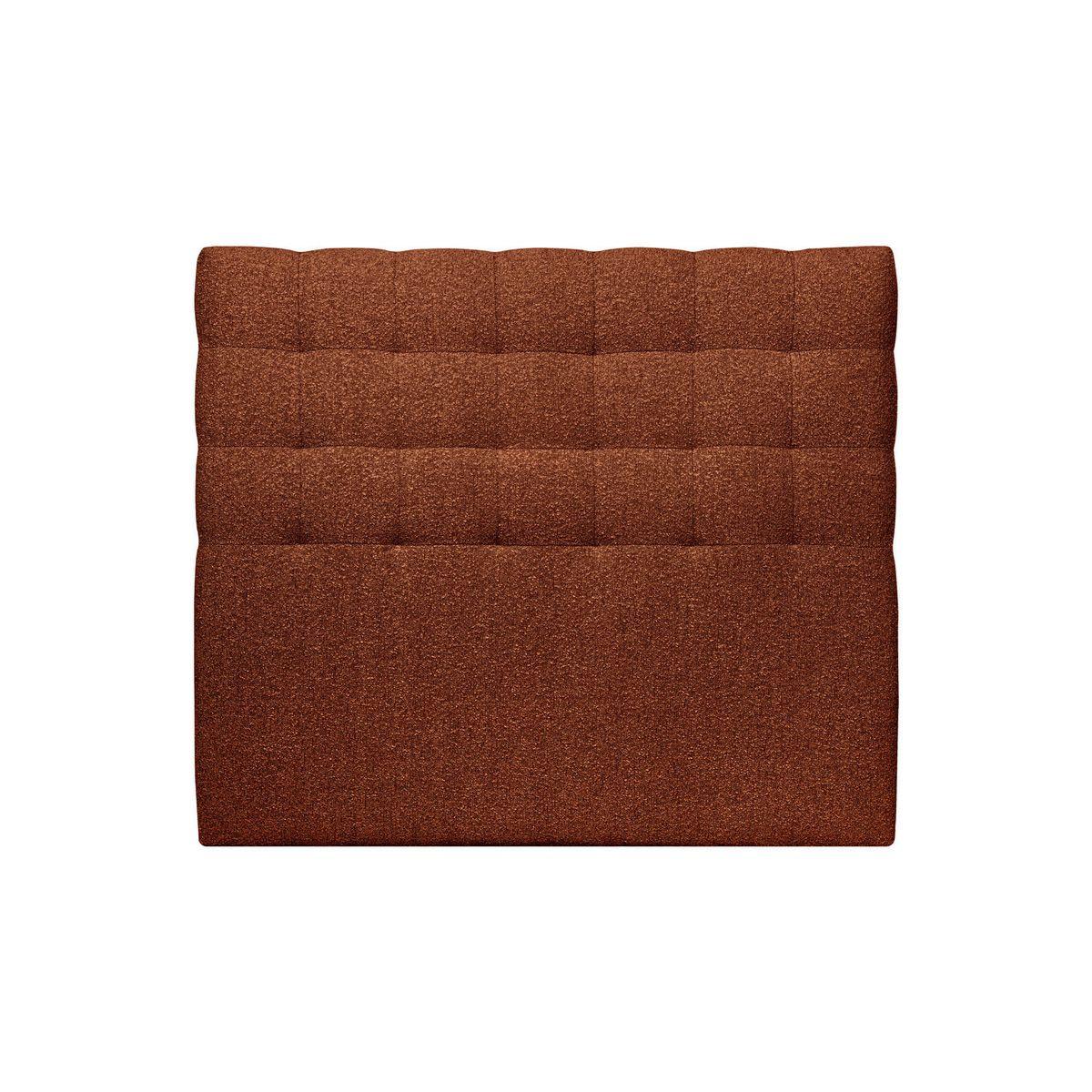 KOPFTEIL gepolstert - Gesteppt – Terrakotta-Bouclé-Stoff - 180 cm - Beige/Terracotta, Karton/Holz (180/120/10cm) - Sommeil de Plomb