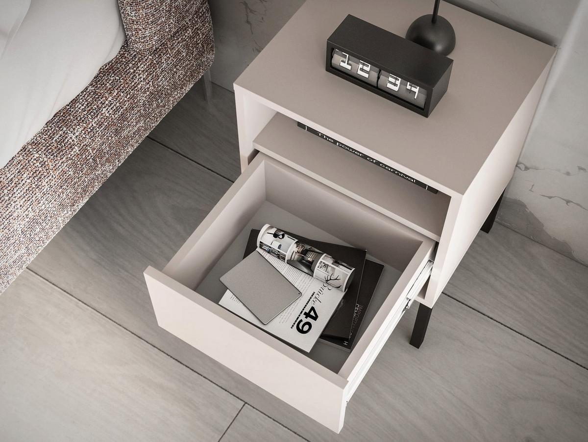NACHTTISCH Barnee Kaschmir 40 cm - Taupe/Schwarz, Holzwerkstoff (40/53/34cm) - Selsey