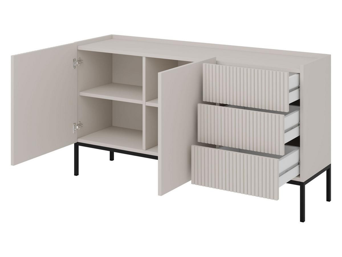 KOMMODE Como 150 2D3SZ - Schwarz/Eiche Artisan, Holzwerkstoff/Metall (150/80/42cm) - MIRJAN24