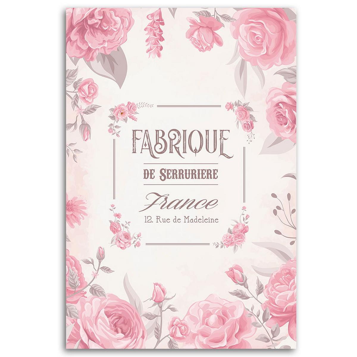 KUNSTDRUCK Rosa 40/60 cm - Pink, Textil (40/60cm) - KUNSTLOFT