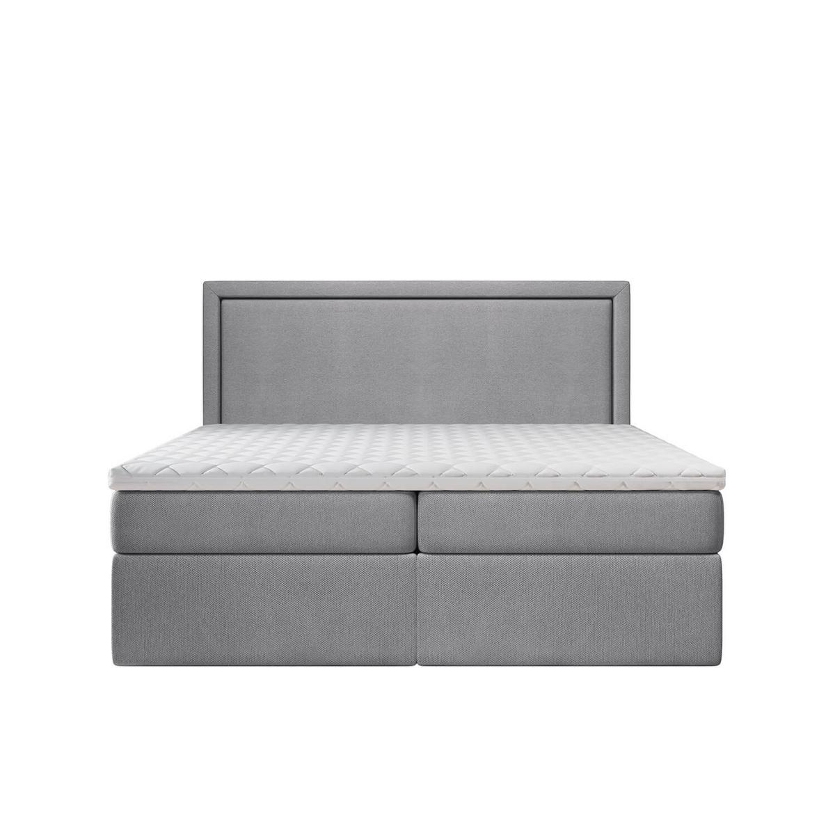 BOXBETT Jodan 200/200 cm Grau im Megan Stoff - Schwarz/Grau, Holz/Holzwerkstoff (200/200cm) - AltaBeds