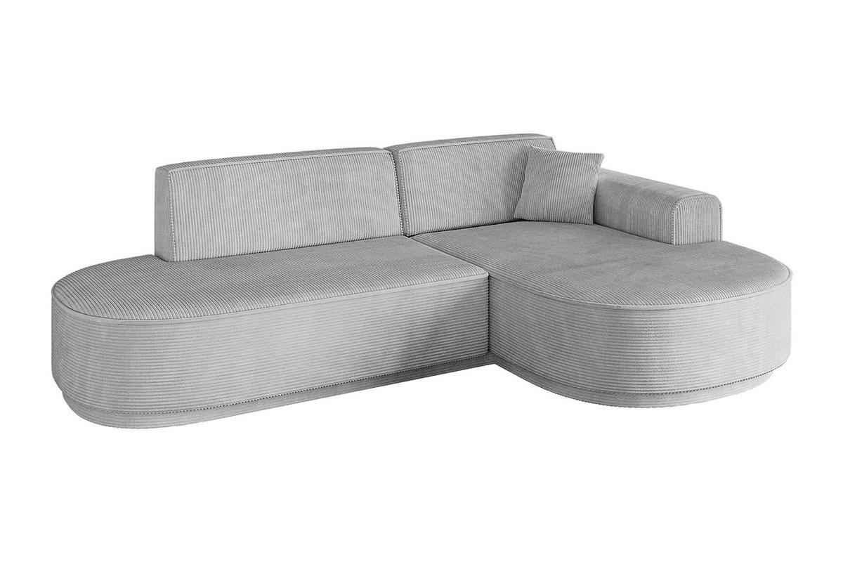 ECKSOFA Ottomane Rechts MARI-L1 - 243x171x79 cm Grau Cord - Schwarz/Grau, Holzwerkstoff/Kunststoff (234/163cm) - ALTDECOR