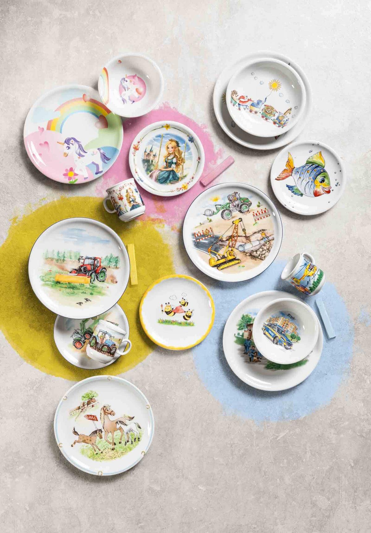 KINDERGESCHIRR SET Compact Prinzessin bunt 3-tlg. - Multicolor, Keramik (21.4/20.5/21.4cm) - Seltmann Weiden