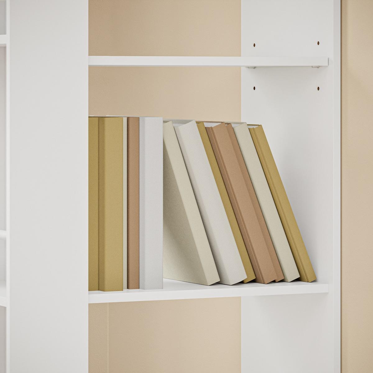 ECKSCHRANK mit Schubladen und Ordnerhalter STR15-W - Ahornfarben/Weiß, Holzwerkstoff/Fell (50/170/28cm) - SoBuy