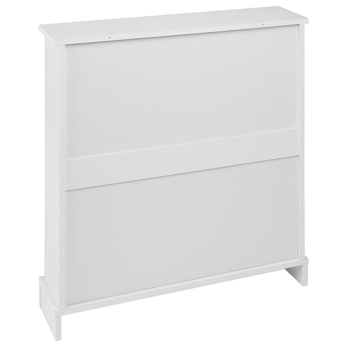 SCHUHSCHRANK Weiß Chelan - Silberfarben/Weiß, Holzwerkstoff (76/80/19cm) - Beliani