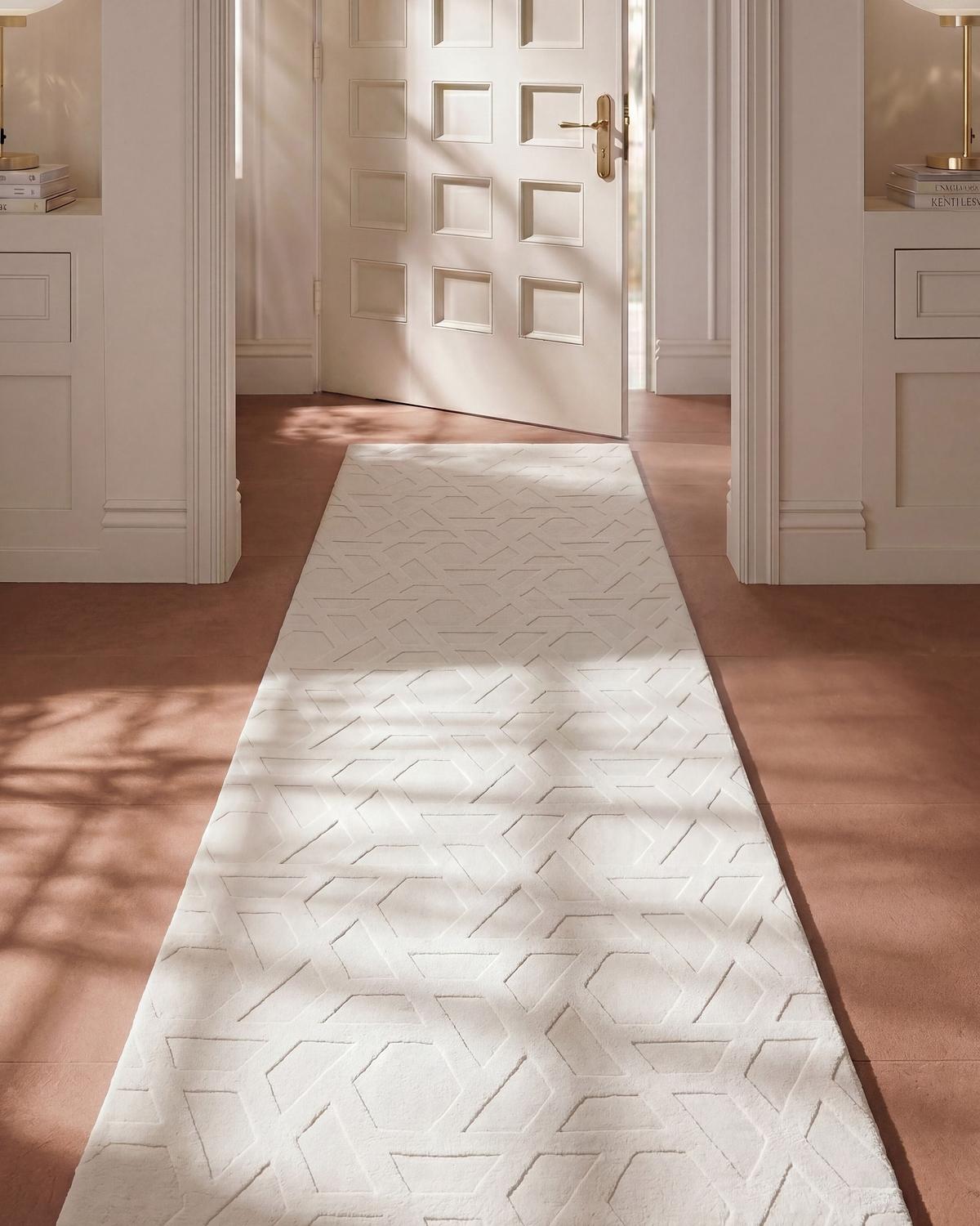 TEPPICH Cremeweiß 80/300 cm Antero - Creme/Weiß, Textil (80/300cm) - Beliani