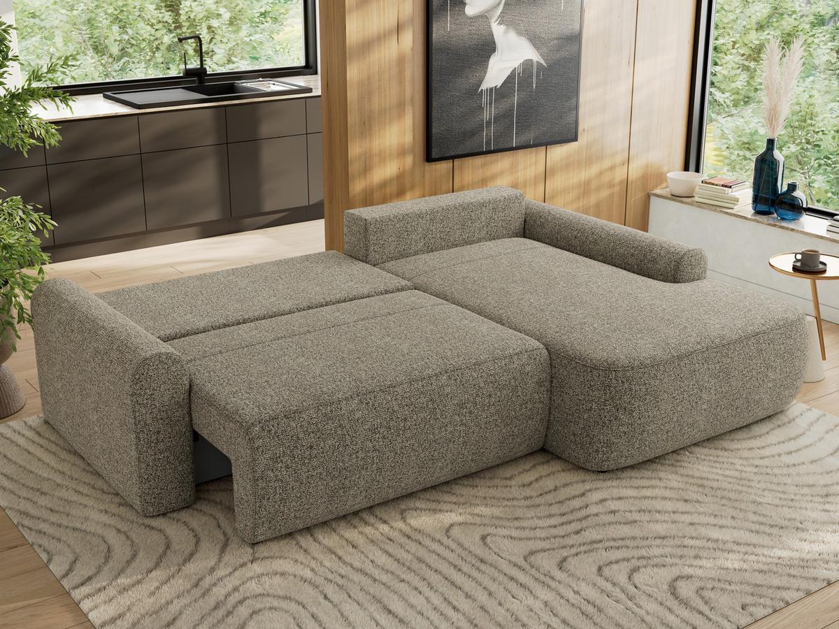 ECKSCHLAFSOFA CUBO L Grau Struktur - rechts - Schwarz/Grau, Kunststoff/Textil (187/273cm) - MKS