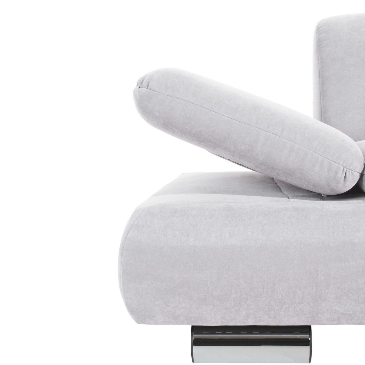 SOFA 2-Sitzer Kaye Bezug Veloursstoff Metallfuß verchromt / creme - Weiß, Kunststoff (190/76/90cm) - 58aufmkessel