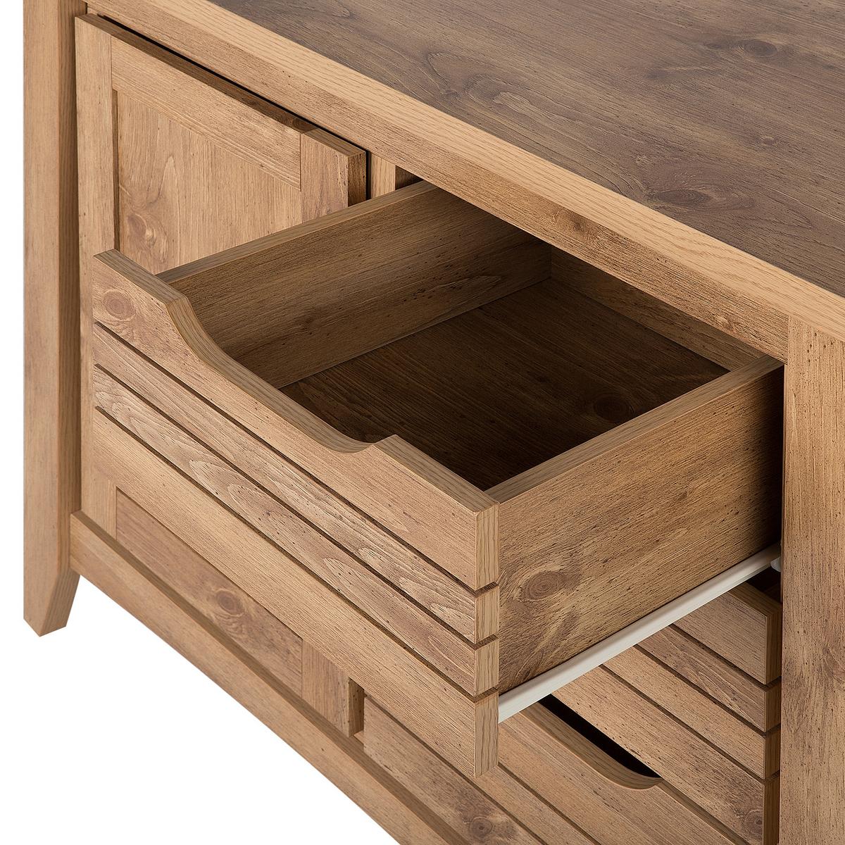 SIDEBOARD mit 2 Türen Braun Agora - Braun, Holzwerkstoff (99/80/43cm) - Beliani