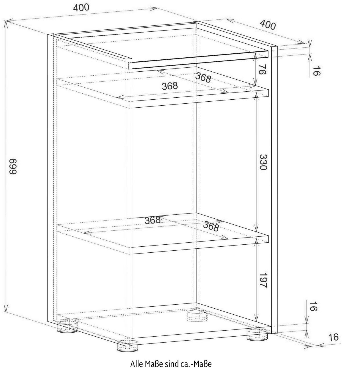 STANDCONTAINER Grau, Eiche Wotan 40 x 70 cm, Aktenregal mit 3 Fächern - Eiche Wotan/Schwarz, Holzwerkstoff/Kunststoff (40/70/40cm) - Furn.Design