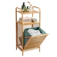 WASCHEKORB Holz - Apfelbaumfarben, Naturmaterialen (33/41/96cm) - COSTWAY