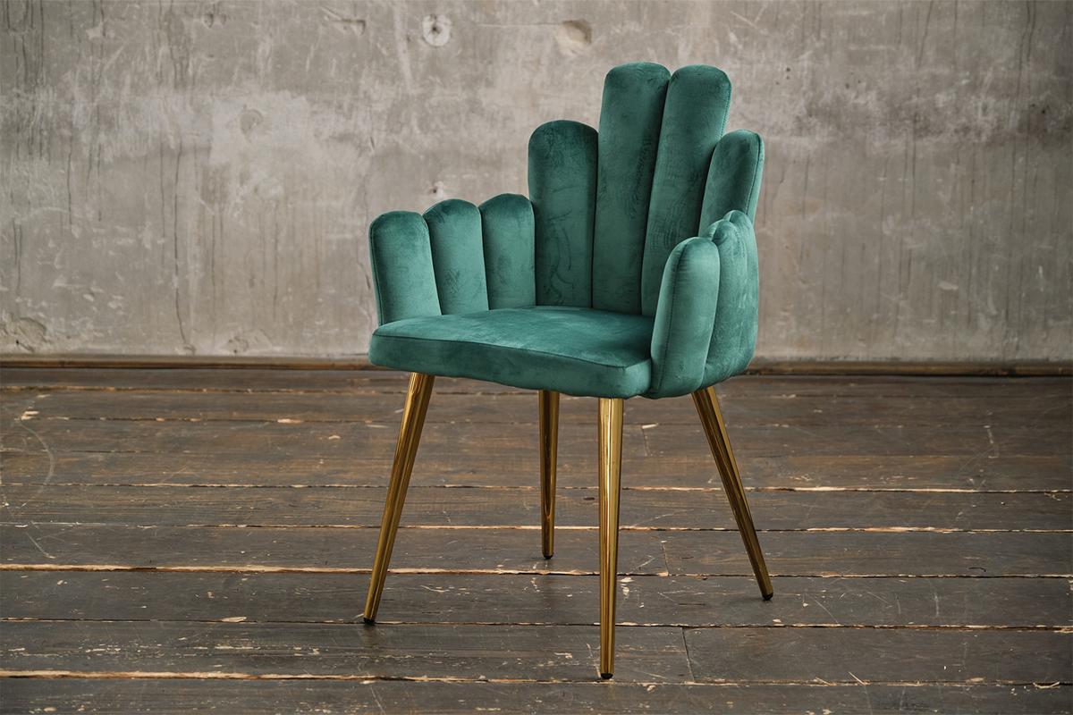 ESSZIMMERSTUHL FREJA Grün Velvet (1er-Set) - Grün, Textil (59/86/55cm) - KAWOLA