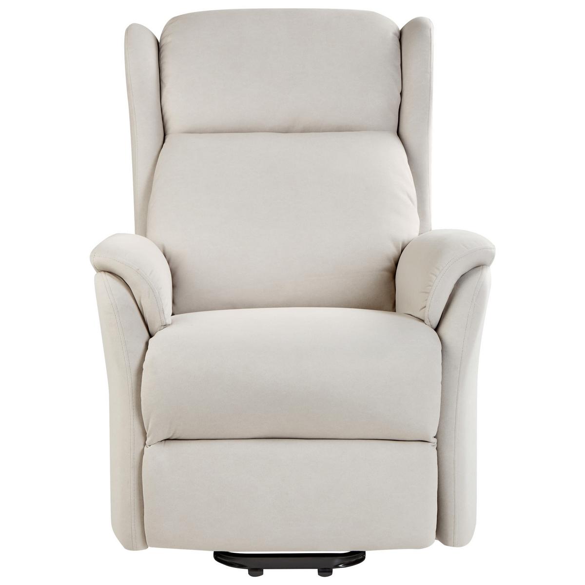 SESSEL creme USB-Port elektrisch verstellbar Elegy - Creme, Textil (72/86/80cm) - Beliani