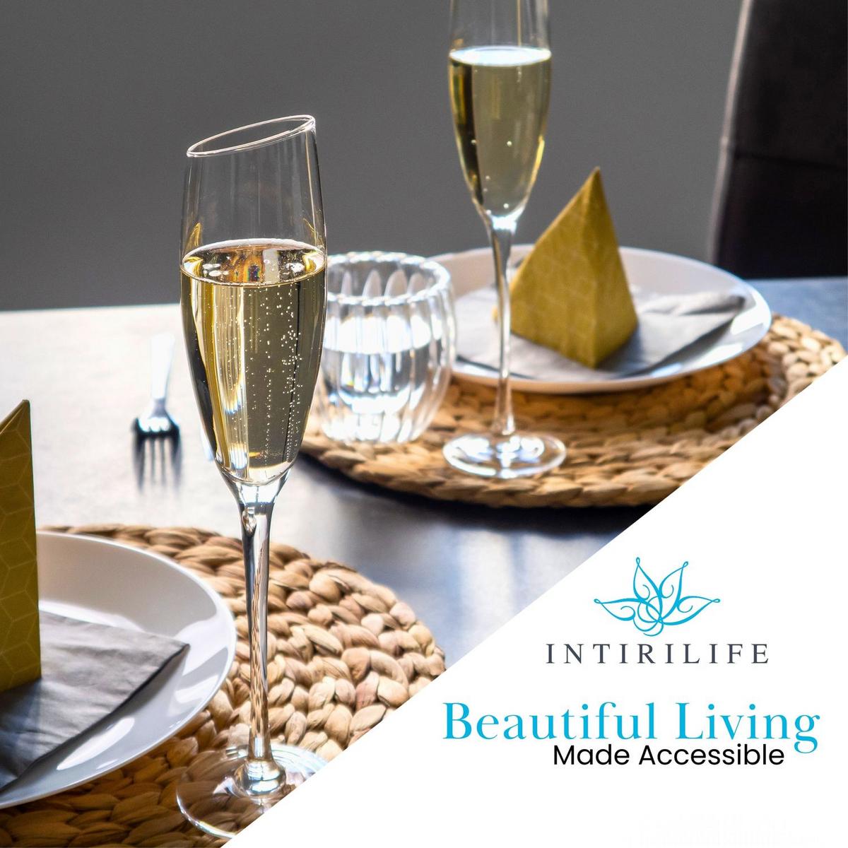 CHAMPAGNER/SEKT Glas mit moderner Kante 150 ml (6er-Set) - Transparent, Glas (0.15L) - Intirilife