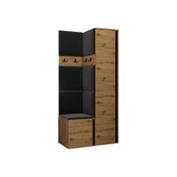 GARDEROBEN-SET Orion XXIV - Anthrazit/Eiche Artisan, Holzwerkstoff/Kunststoff (82/186/46cm) - MIRJAN24