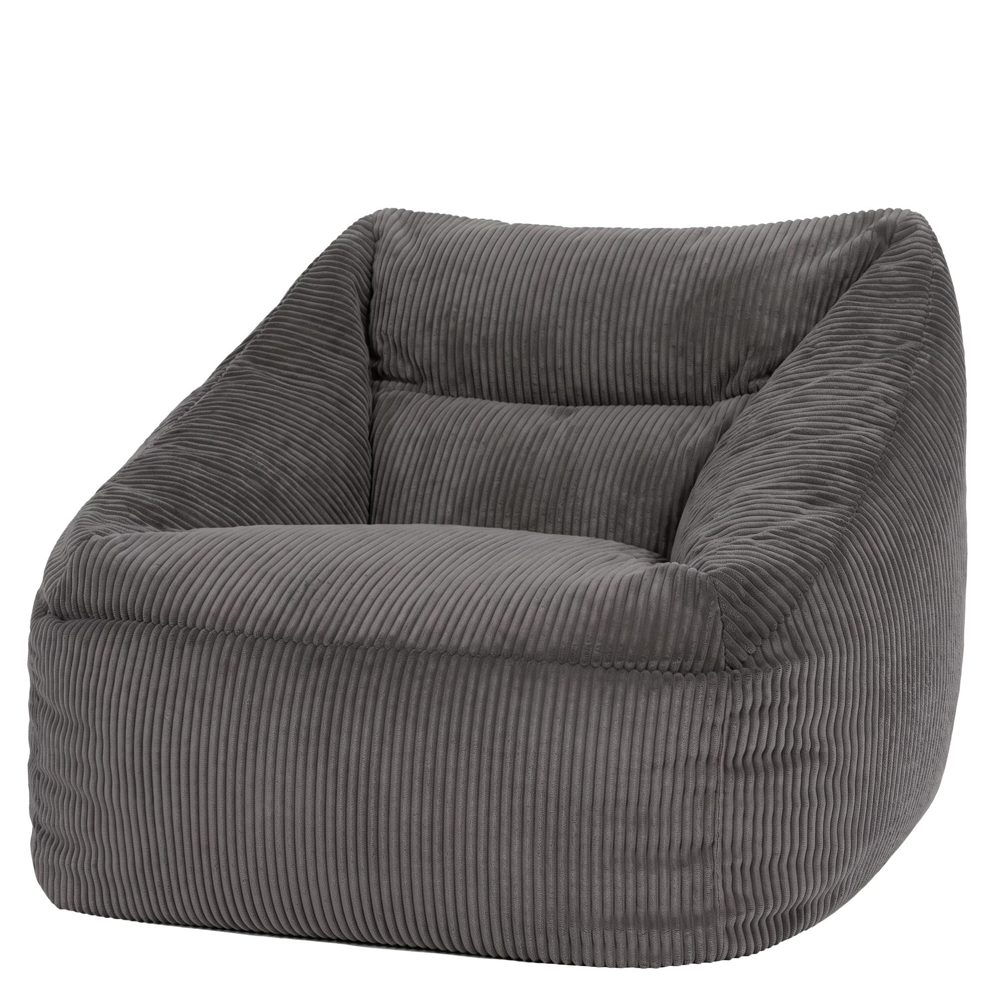 SITZSACK Cord Sessel Natalia - Grau, Textil (97/73/84cm) - icon