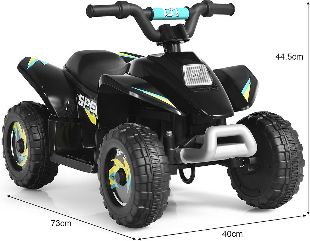 KINDERMOTORRAD 6V Elektro Kinderquad Schwarz - Schwarz, Kunststoff (73/44.5/40cm) - COSTWAY