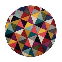 TEPPICH MEON, geometrisch, aus Polypropylen, Florhöhe 11 mm, Bunt, Ø 160 cm - Multicolor, Textil (160/160cm) - KADIMA DESIGN