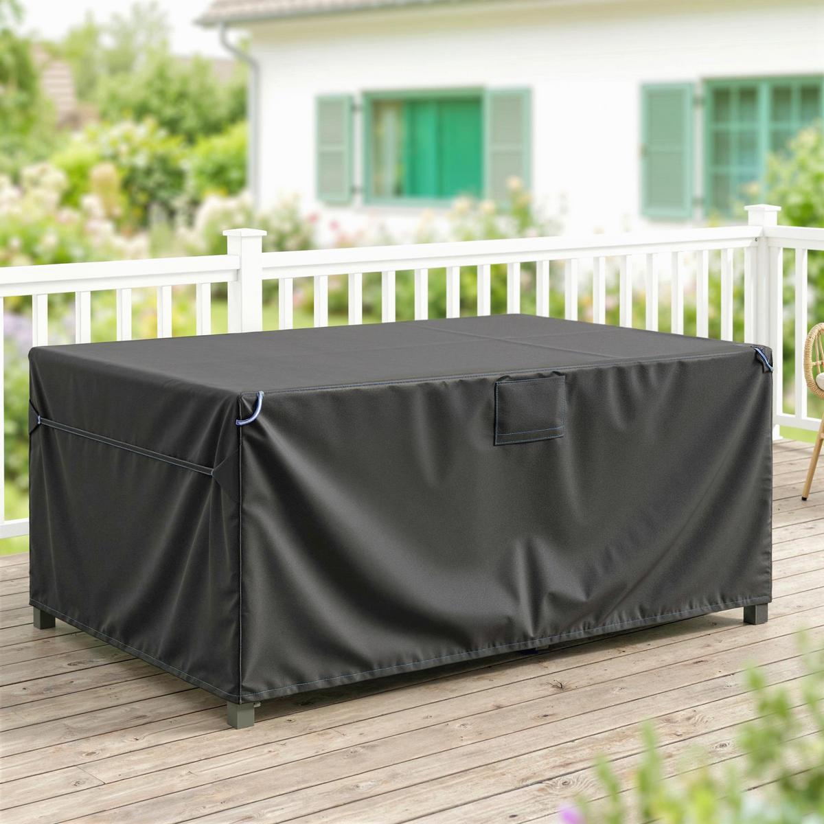 GARTENMÖBEL-ABDECKUNG 420D-Oxford-Gewebe Schwarz - Schwarz, Textil (120/74/180cm) - Outsunny