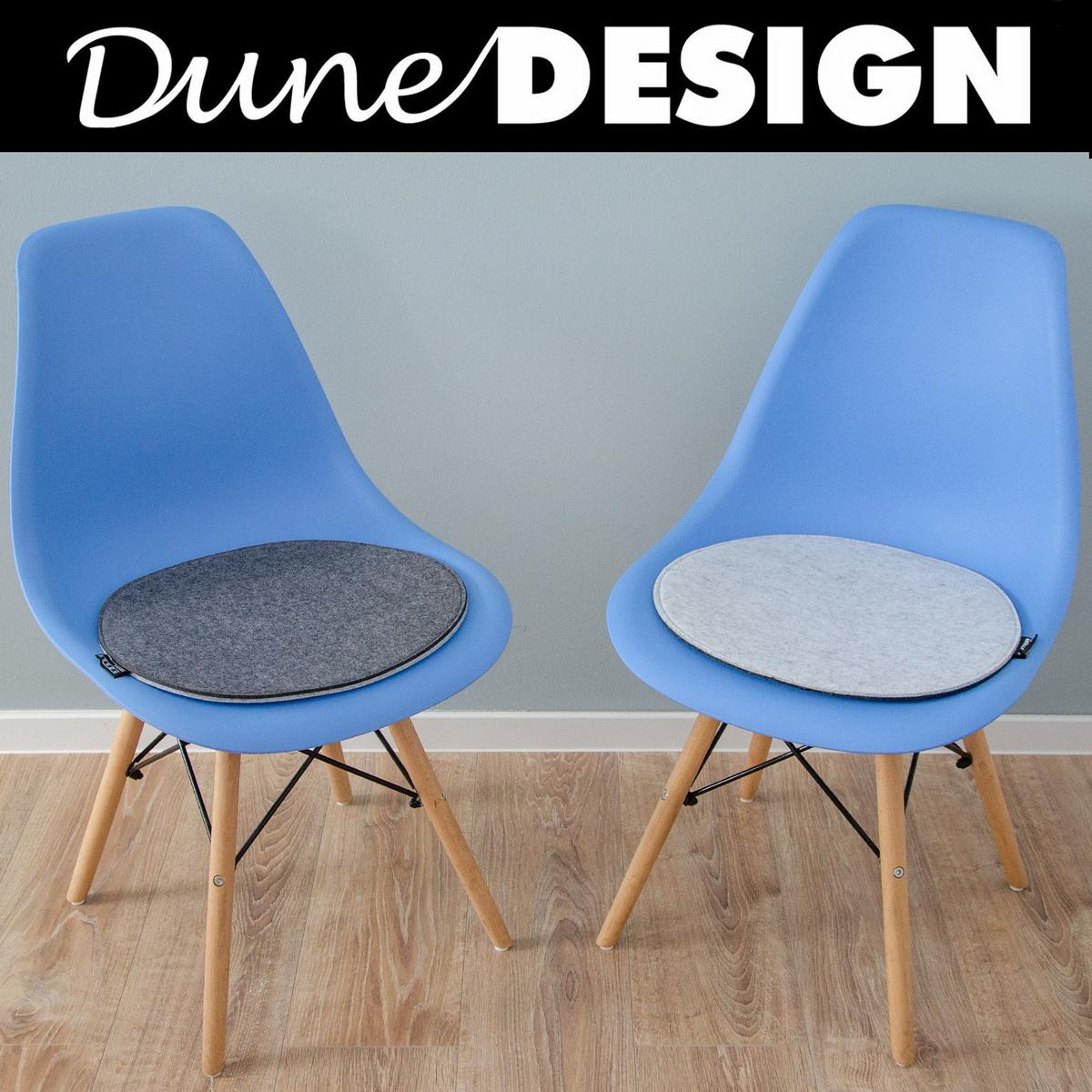 FILZ-SITZKISSEN zum Wenden, 2er Set 40/37/2,5 cm, Grau - Grau, Kunststoff (40/37/1cm) - Dunedesign