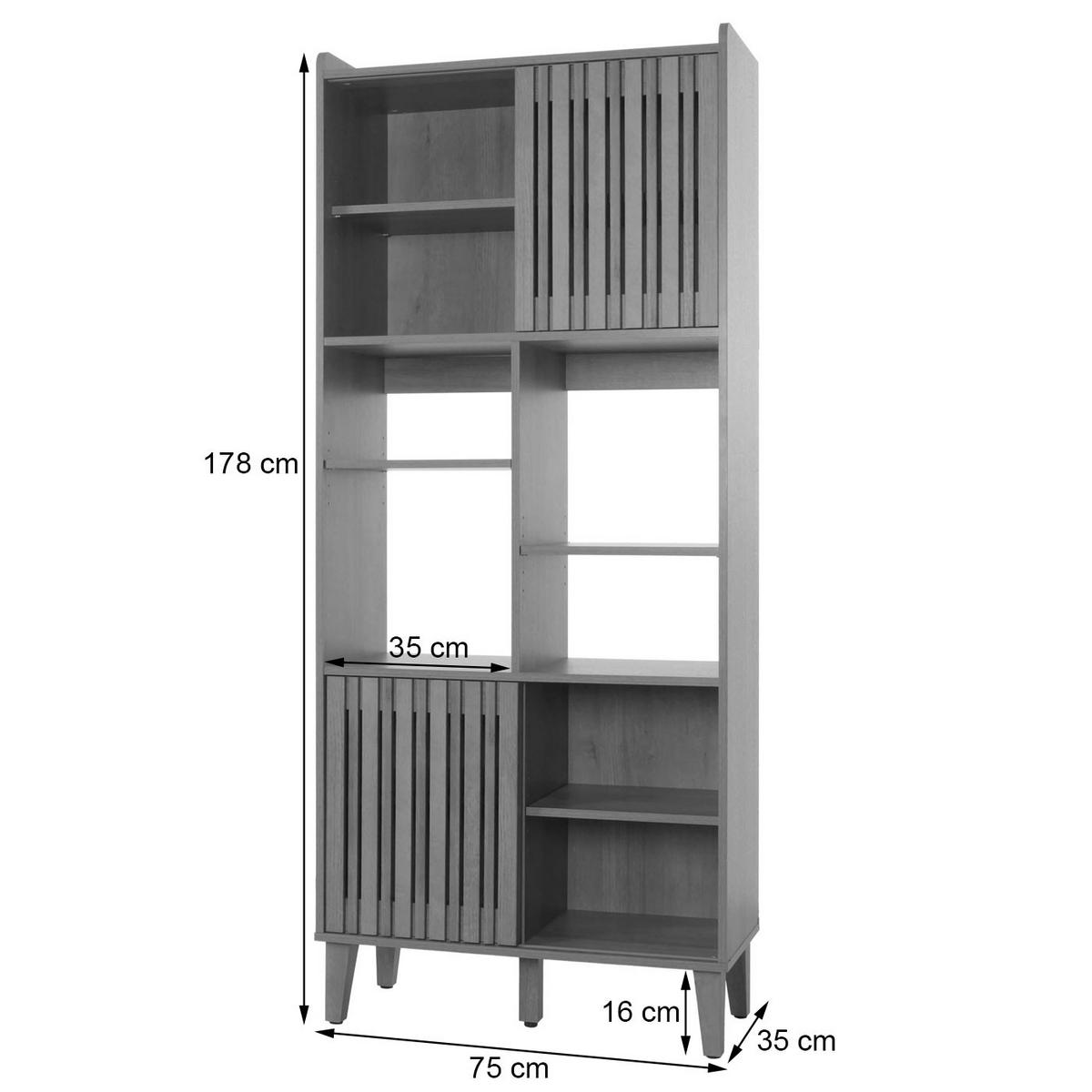 BÜCHERREGAL Holz - Braun, Holz (75/178/35cm) - MCW