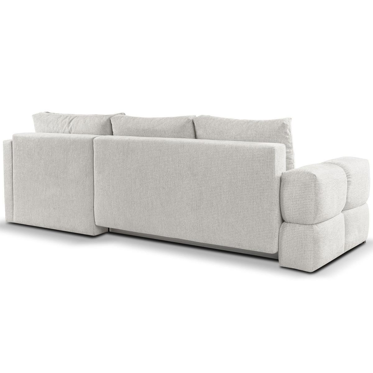 ECKSOFA Taremi mit Chenillebezug Weiß, beidseitig - Schwarz/Weiß, Textil (267/185cm) - Selsey
