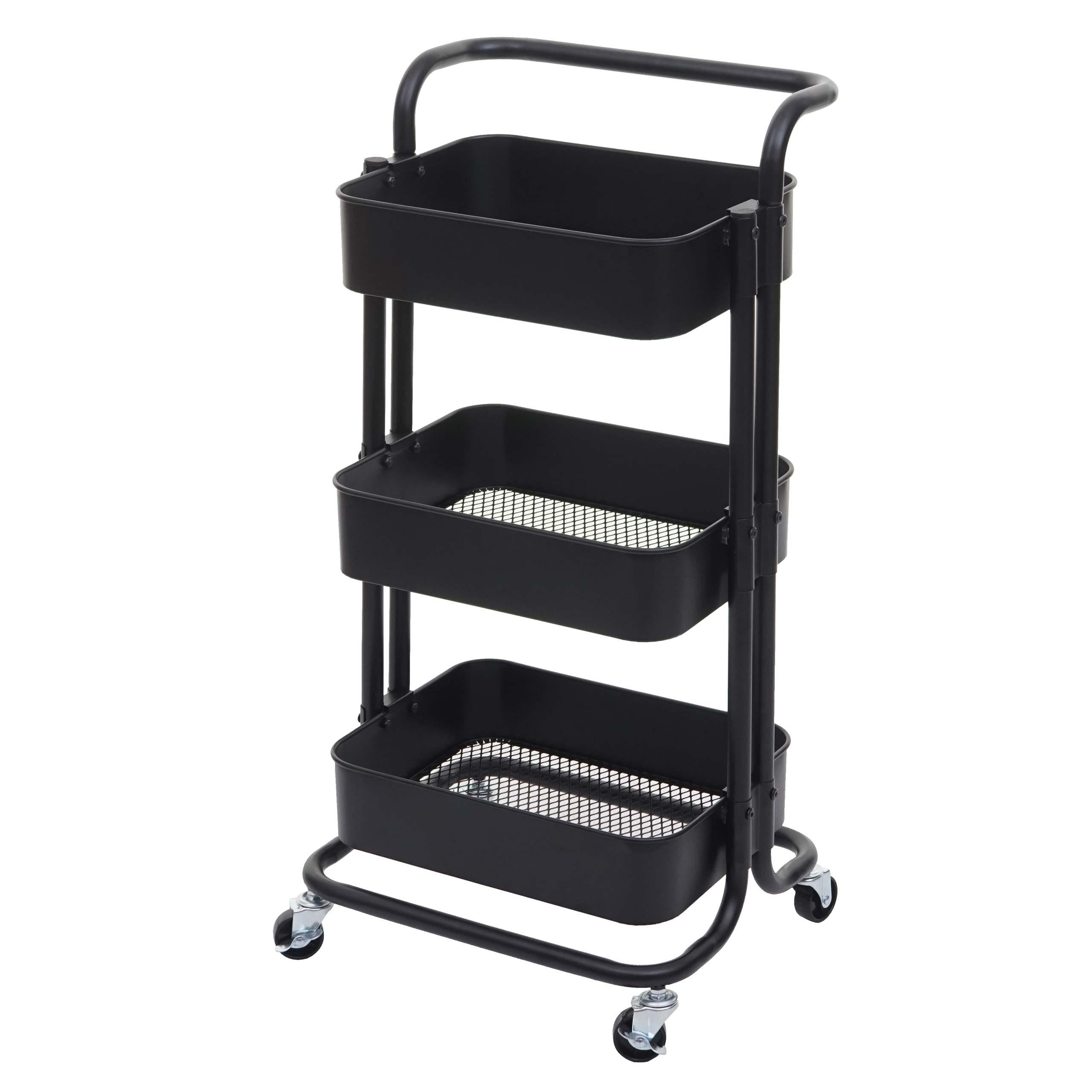 SERVIERWAGEN MIT GRIFF Schwarz - Schwarz, Metall (44/86/37cm) - MCW