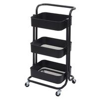 SERVIERWAGEN MIT GRIFF Schwarz - Schwarz, Metall (44/86/37cm) - MCW