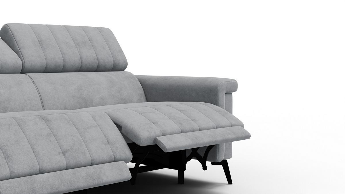 RELAXSOFA NORDEL 3-Sitzer, grau - Schwarz/Grau, Holz/Textil (194/80/105cm) - Wozimo