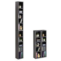 CD/DVD- REGAL CHART grau - Grau, Holzwerkstoff (20/186/17cm) - CARO-Möbel