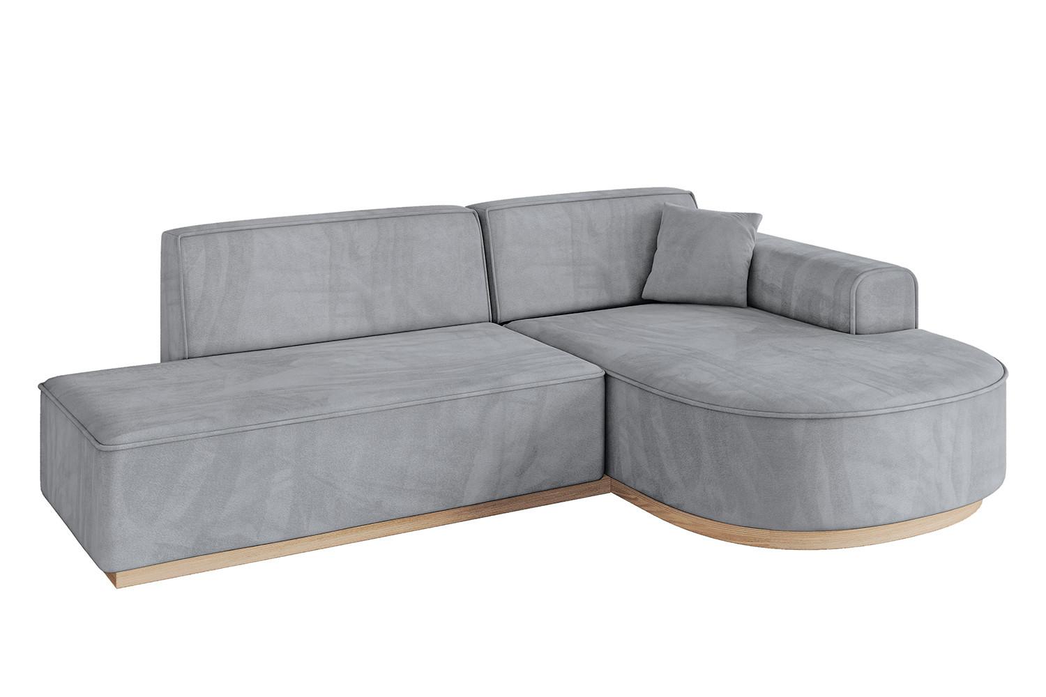 ECKSOFA Ottomane Rechts ARRIO-L1 - 243x171x83 cm Hellgrau - Grau, Holzwerkstoff/Textil (243/171cm) - ALTDECOR