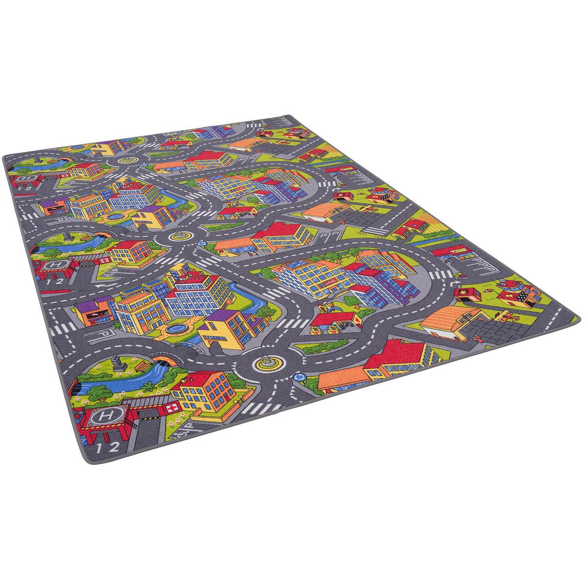 KINDER SPIEL STRASSENTEPPICH - Rotbraun, Textil (133/133cm) - Snapstyle