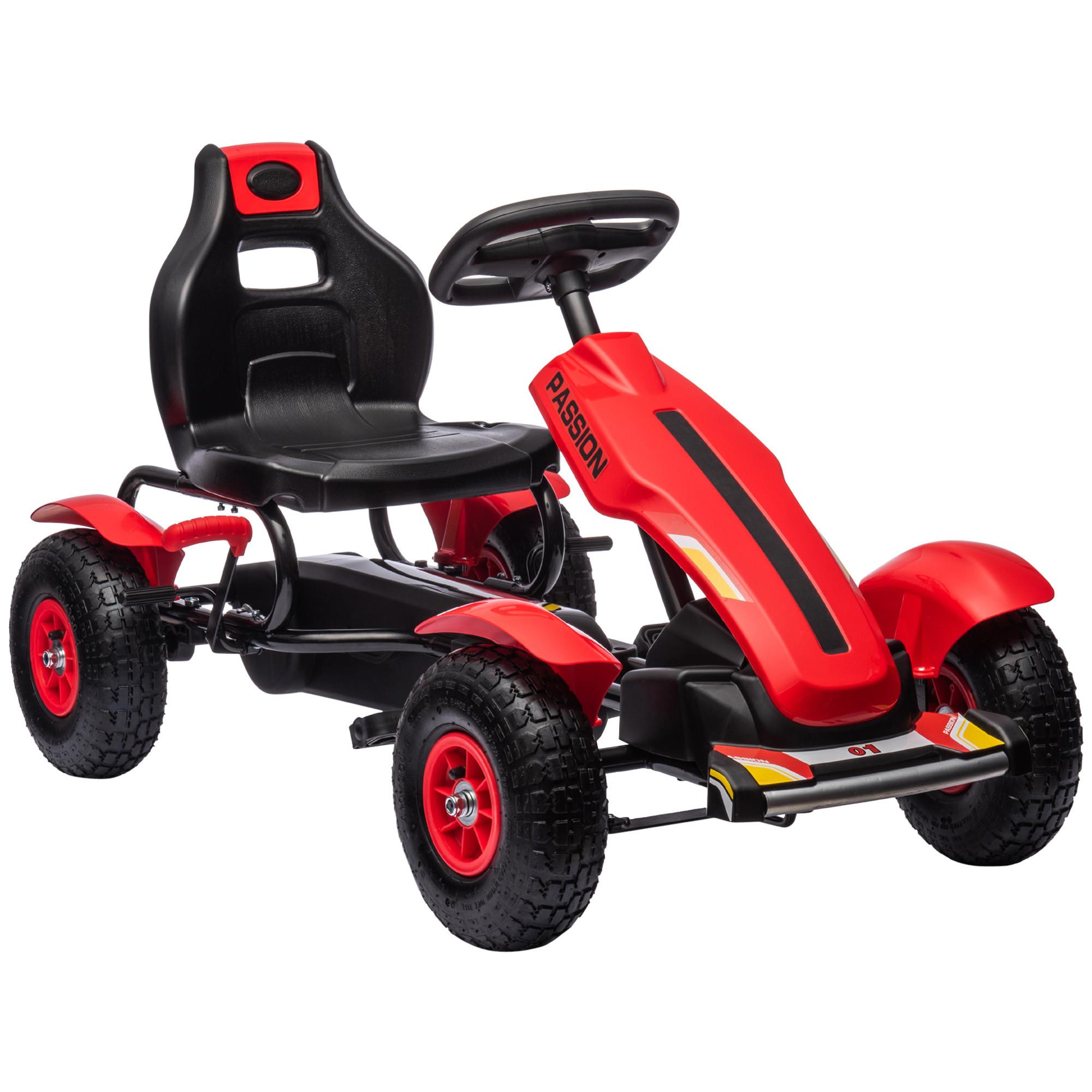 KINDER-GOKART Kunststoff Metall Rot - Rot, Kunststoff (117/58/61cm) - HOMCOM