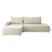 ECKSCHLAFSOFA Bueno I, Seite: Links - Creme/Schwarz, Holz/Textil (300/185cm) - MIRJAN24