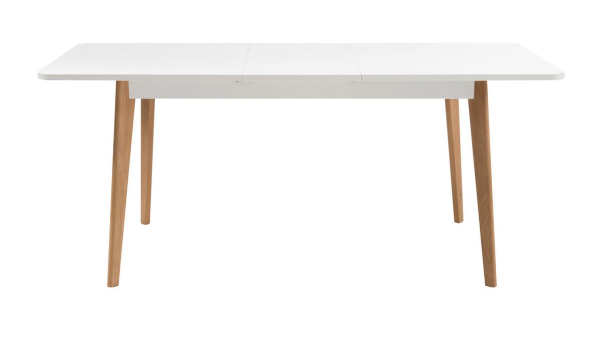 ESSTISCH weiß Eiche Riviera, Küchentisch skandinavisch ausziehbar mit Einlegeplatte 140-180 x 80 cm - Eichefarben/Weiß, Holzwerkstoff (140/80/75cm) - Furn.Design