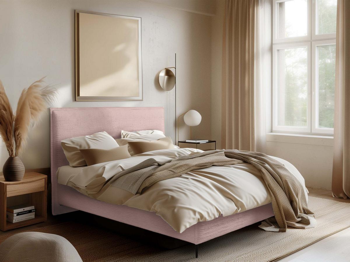 POLSTERBETT Puretta - Hellrosa/Schwarz, Holzwerkstoff/Textil (160/200cm) - MIRJAN24